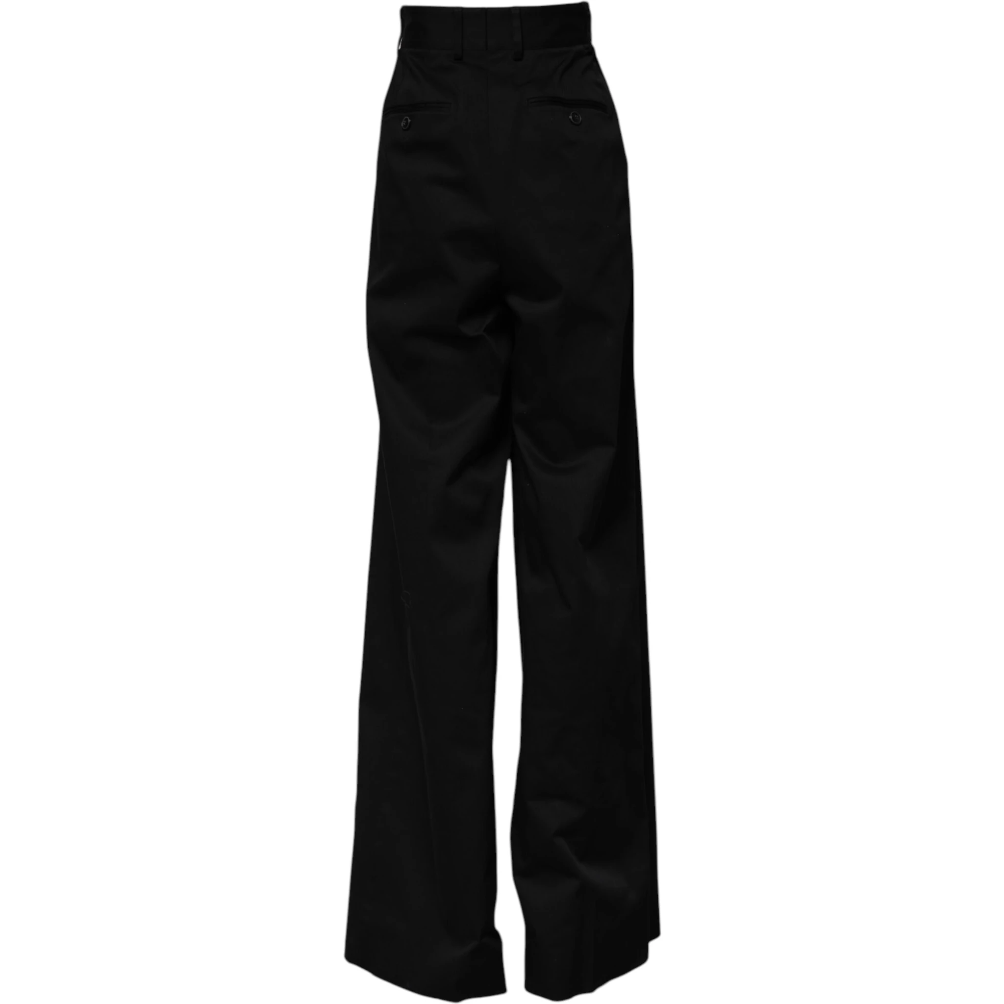 Black Cotton HighWaist Wide Leg Pants