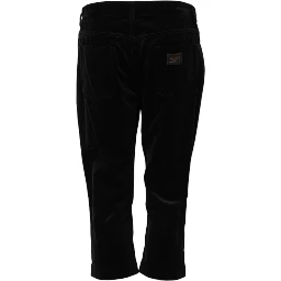 Black Cotton Skinny Capri Cropped Denim Jeans