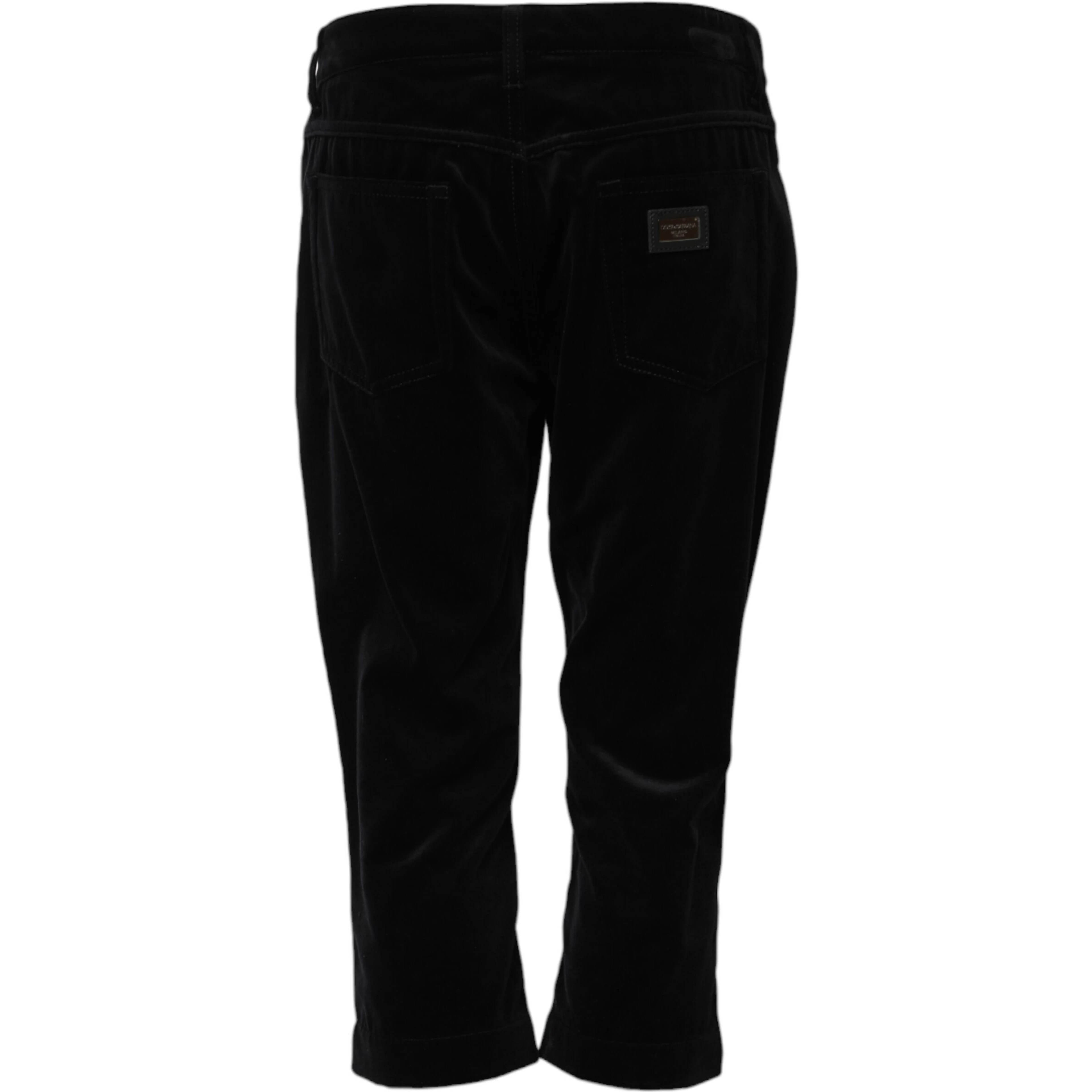 Black Cotton Skinny Capri Cropped Denim Jeans