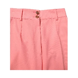 Pink High Waist Tapered Dress Pants
