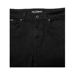 Black Cotton Skinny Mid Waist Denim Jeans