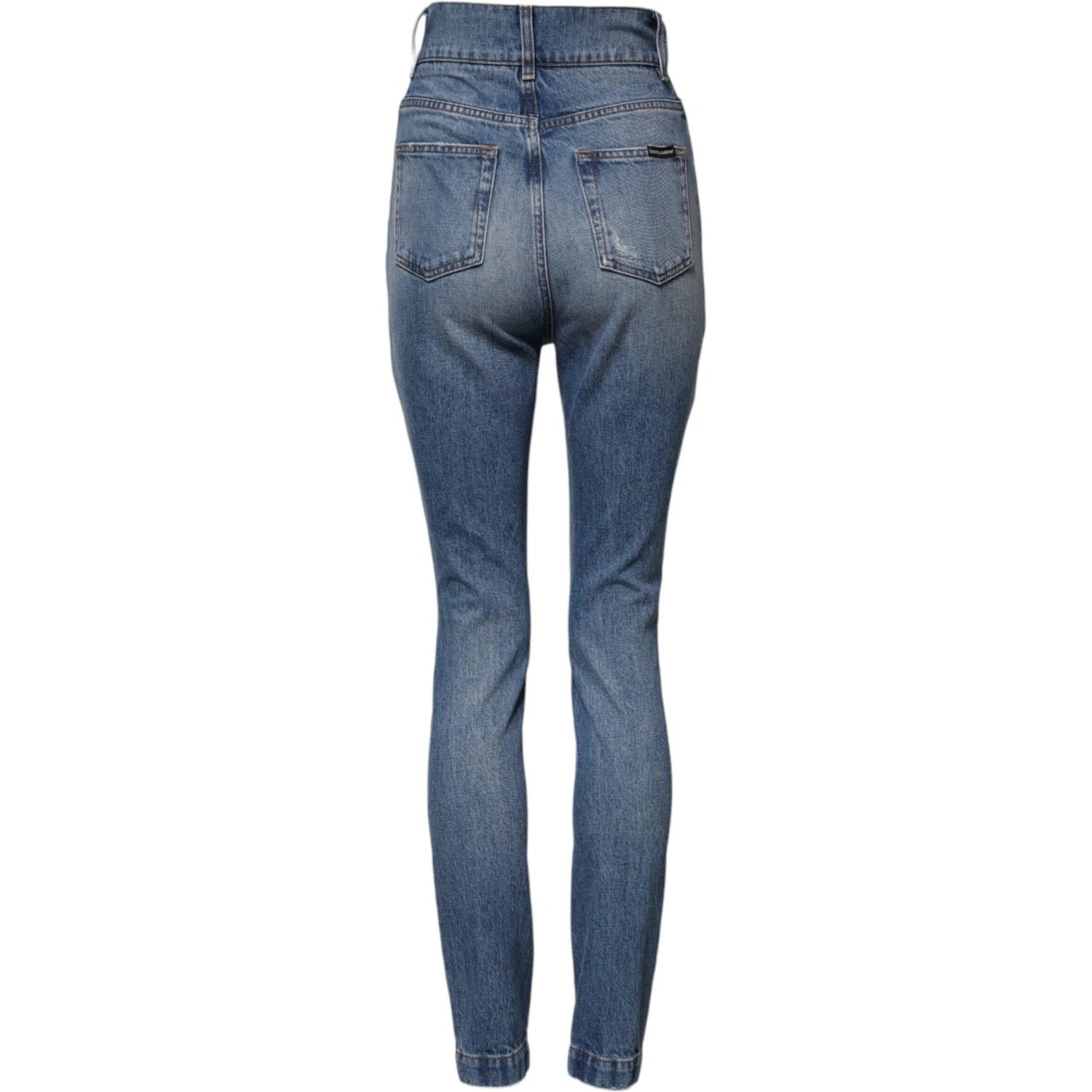 Blue Washed Skinny High Waist Denim Jeans