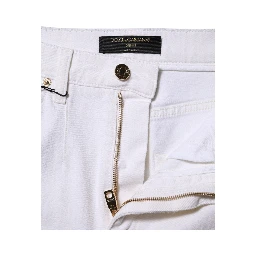 White Cotton High Waist Straight Denim Jeans