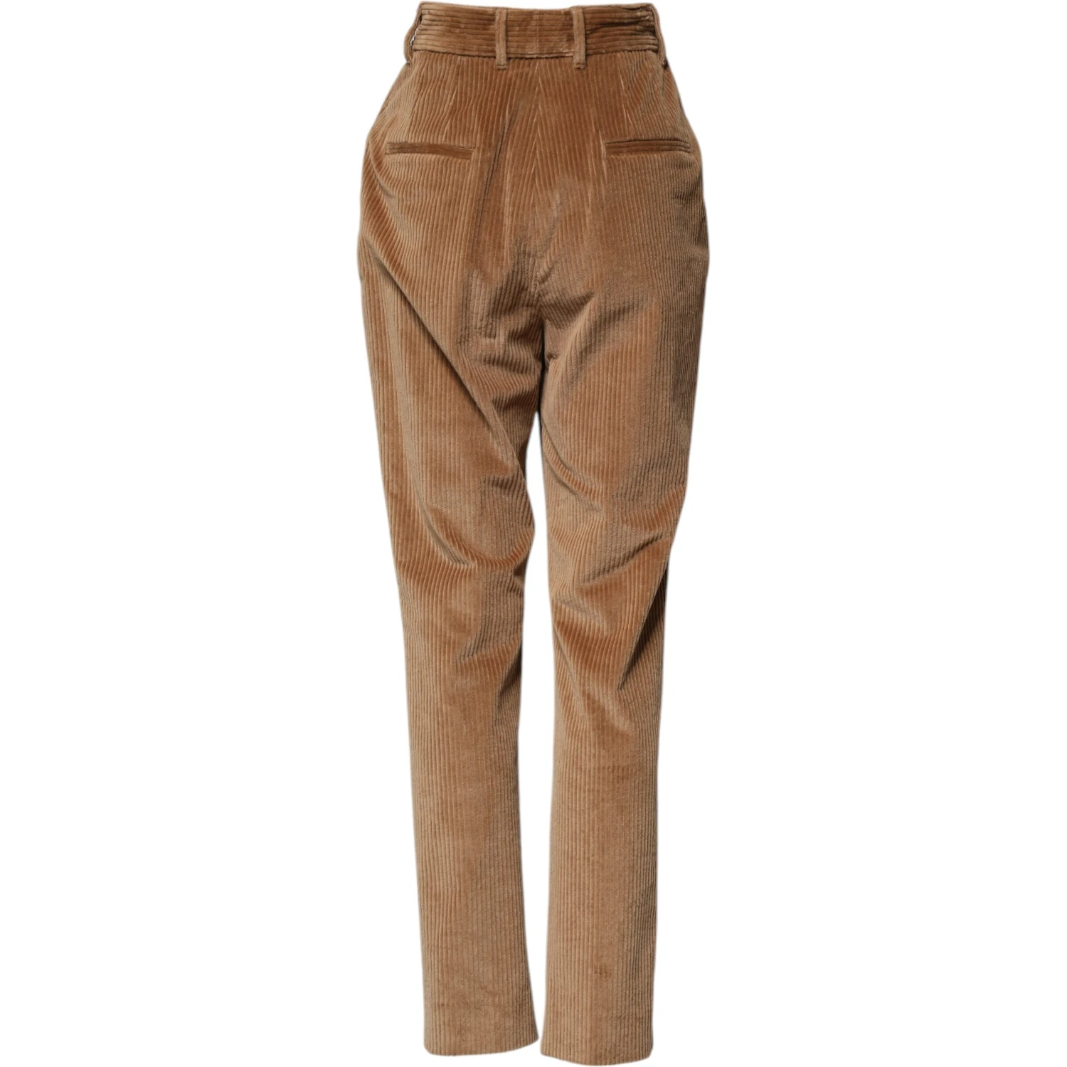 Brown Cotton Corduroy Tapered Pants