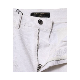 White Tattered Cotton High Waist Denim Jeans