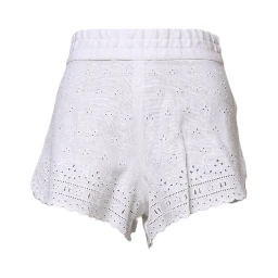 White Linen High Waisted Hot Pants Shorts