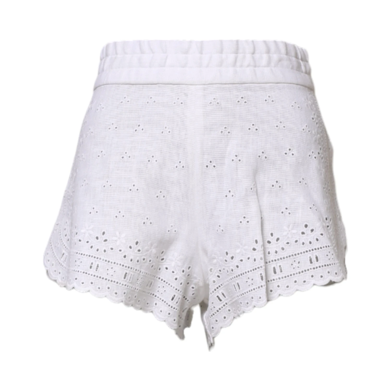 White Linen High Waisted Hot Pants Shorts