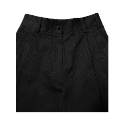 Black Cotton HighWaist Wide Leg Pants