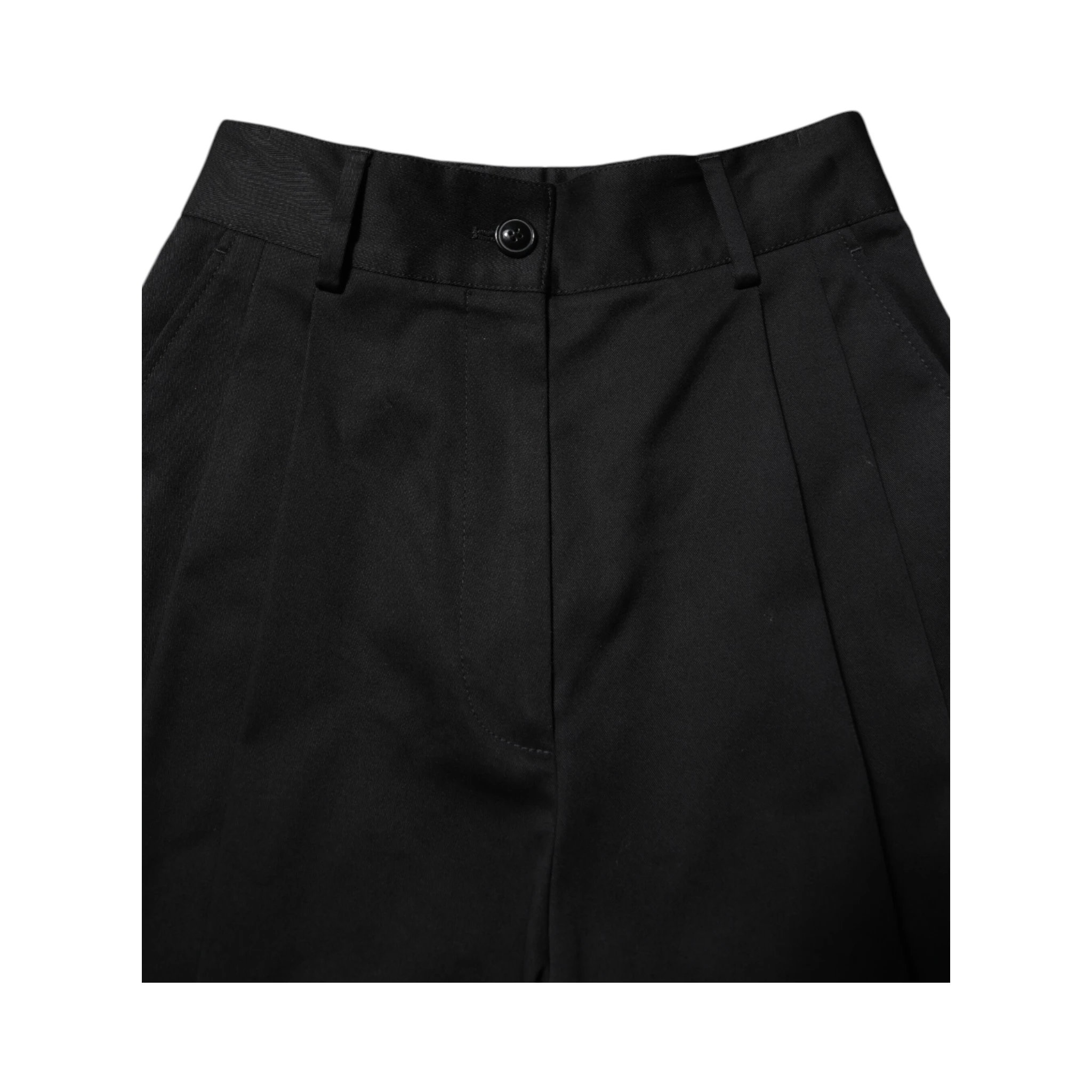 Black Cotton HighWaist Wide Leg Pants