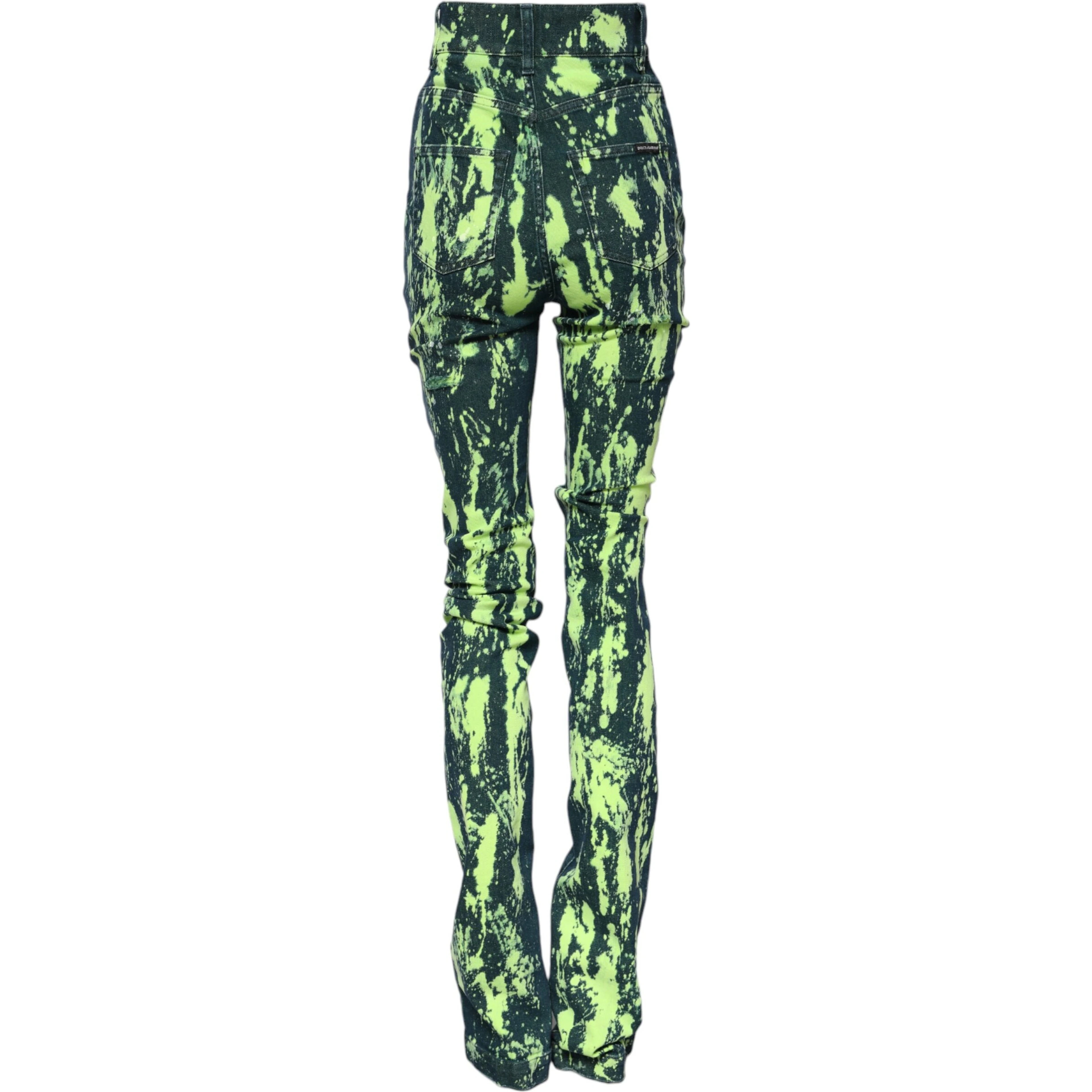 Green Color Splash High Waist Denim Jeans