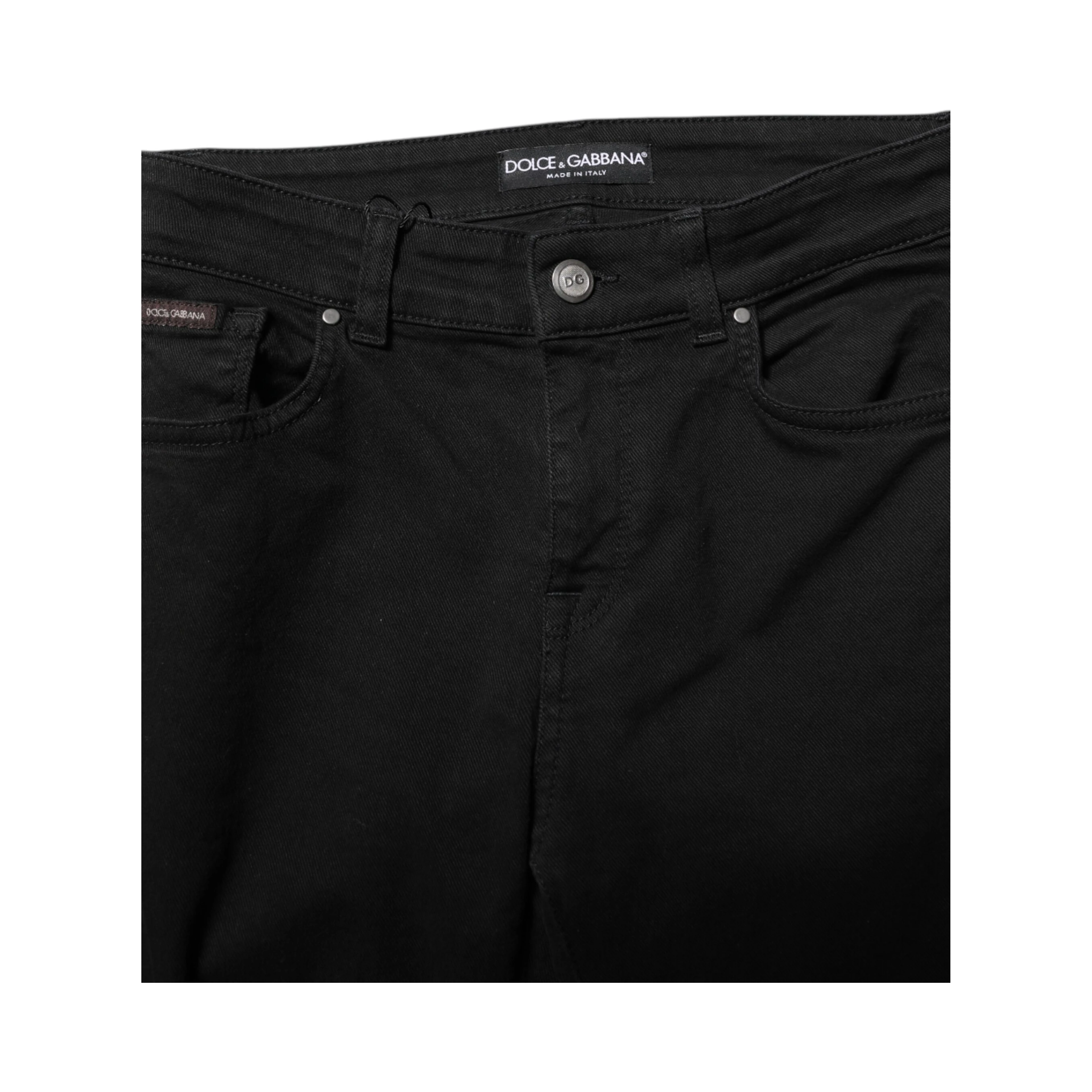 Black Cotton Logo Skinny Mid Waist Denim Jeans