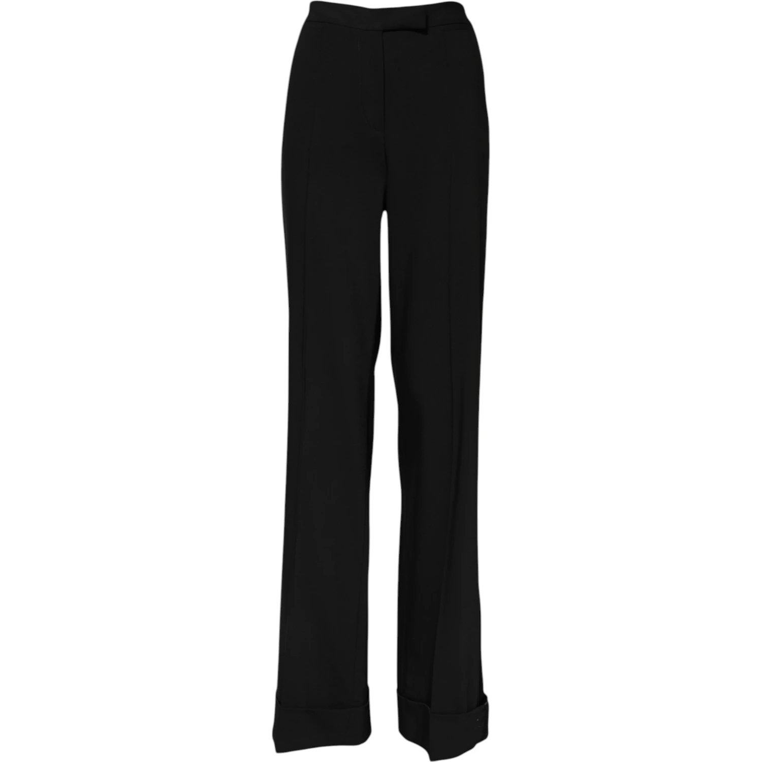 Black Wool High Waist Flared Pants