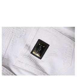 White Tattered Cotton High Waist Denim Jeans