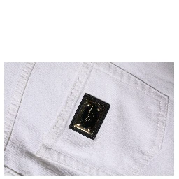 White Cotton High Waist Straight Denim Jeans