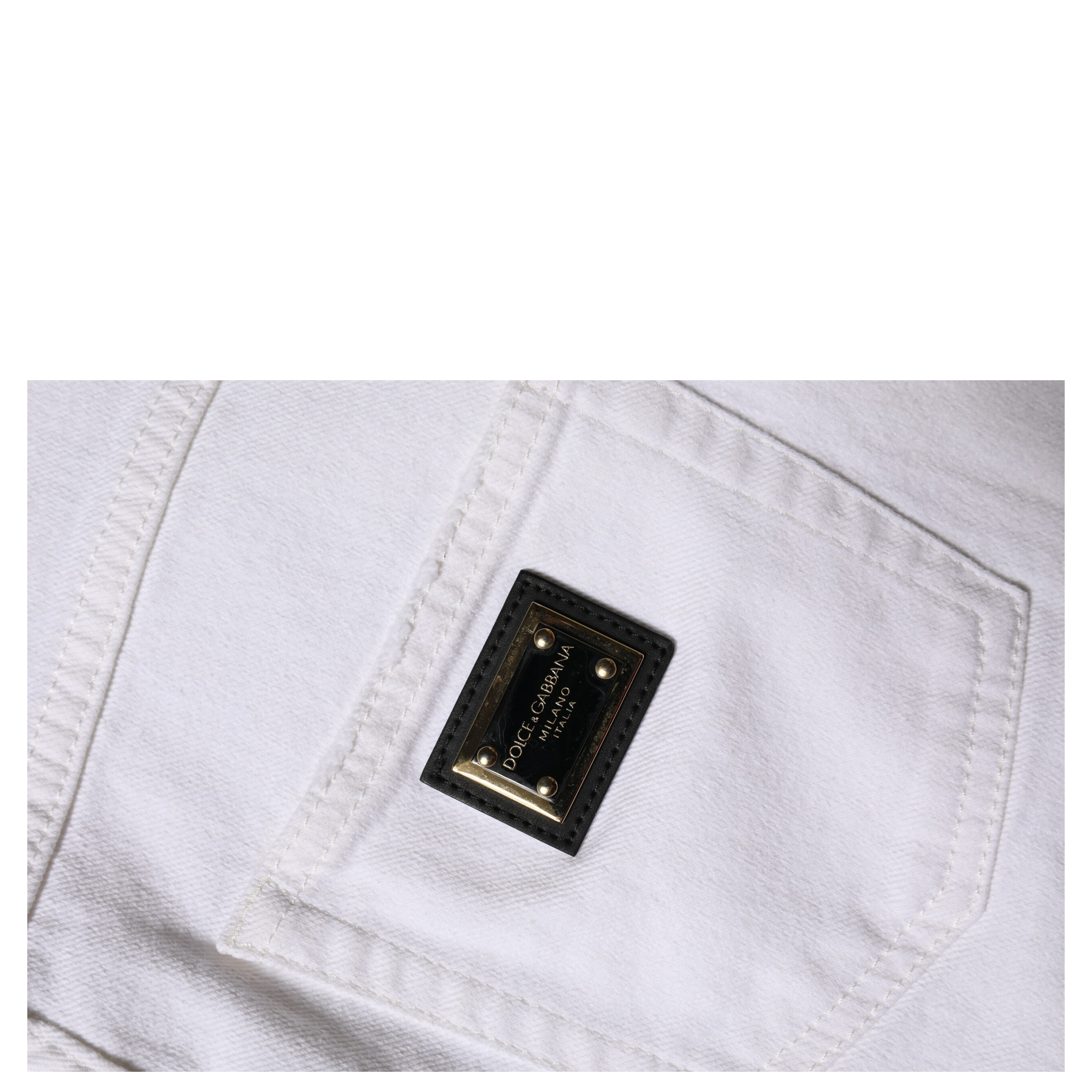 White Cotton High Waist Straight Denim Jeans