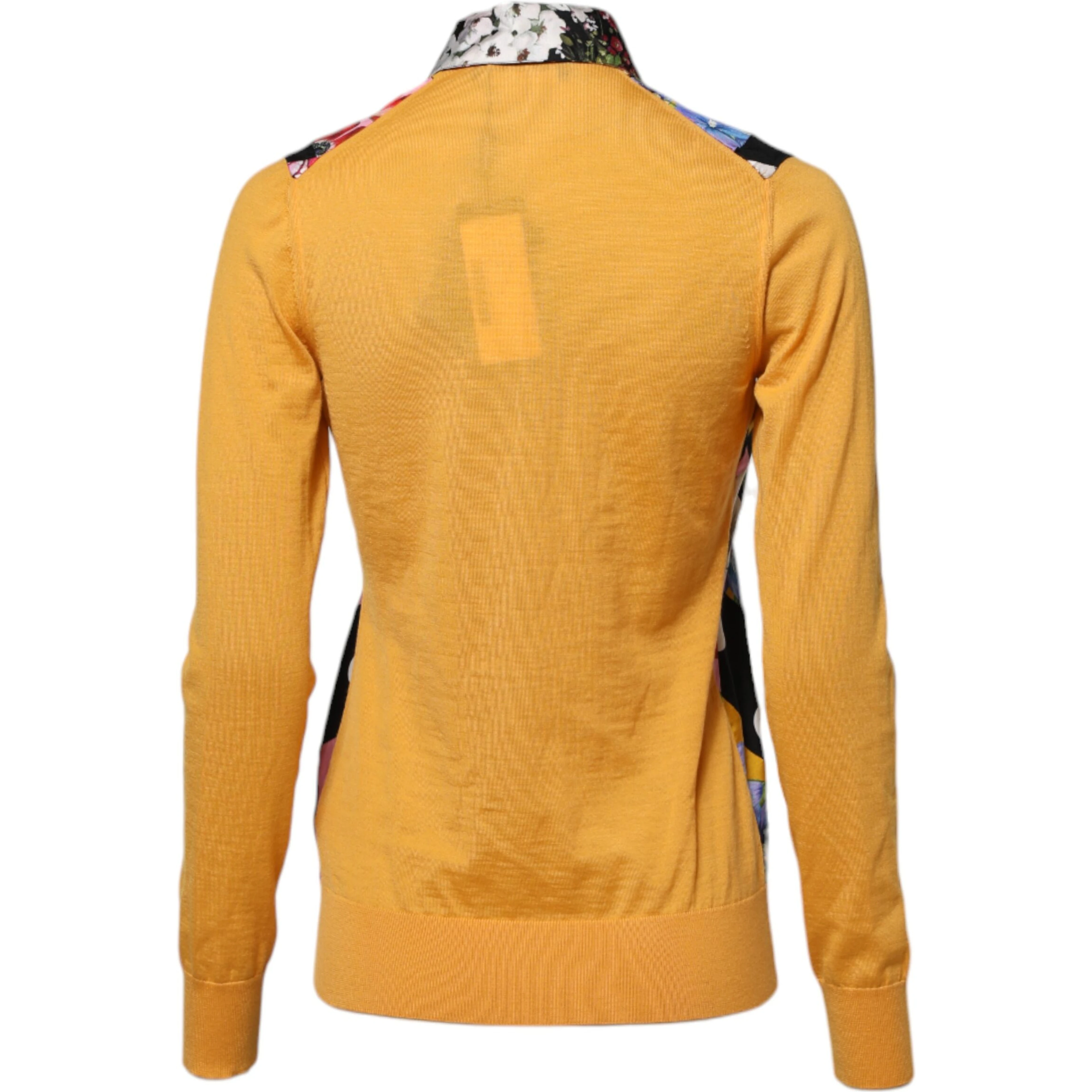 Multicolor Floral Long Sleeves Polo Top