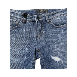 Blue PRETTY Tattered Skinny Denim Jeans