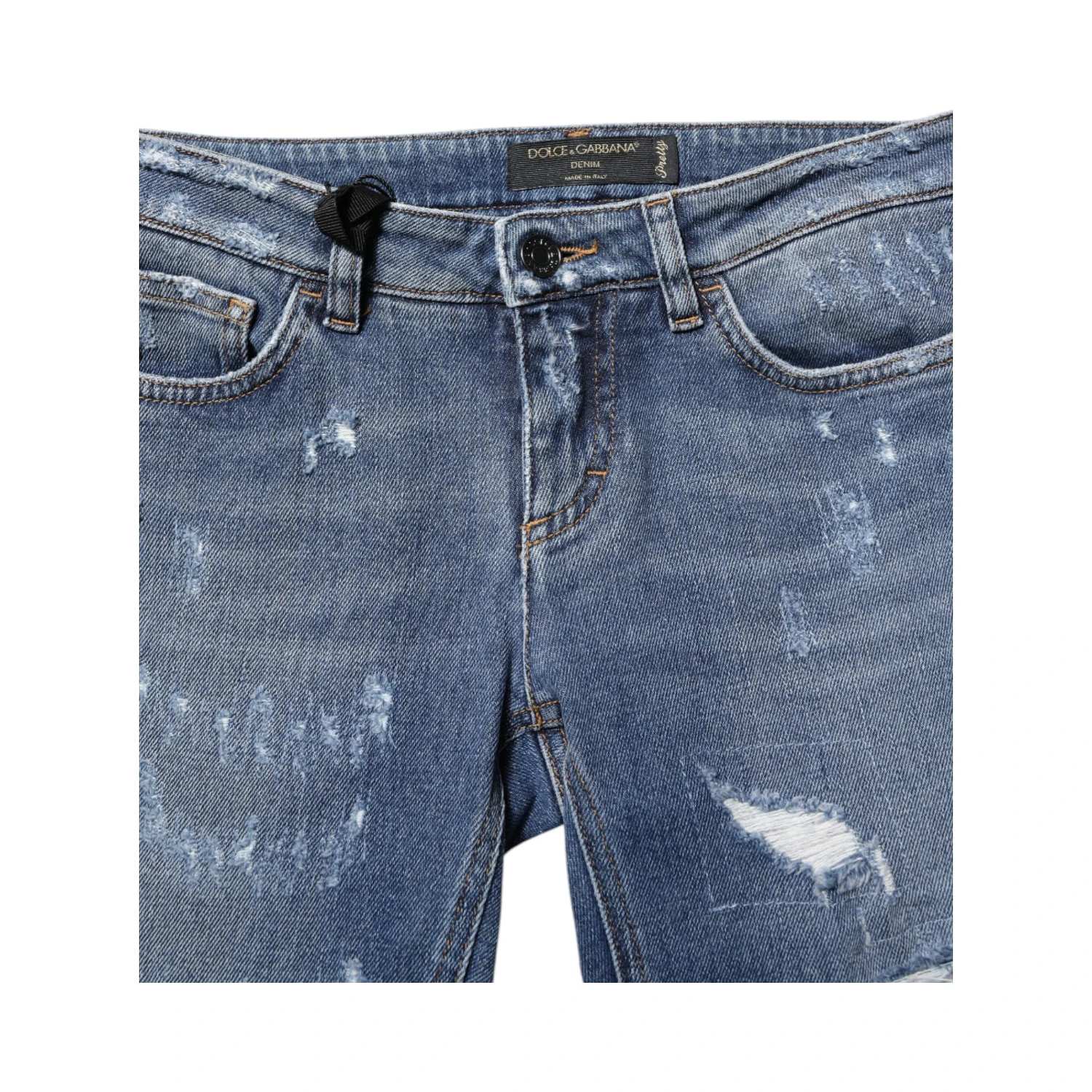 Blue PRETTY Tattered Skinny Denim Jeans