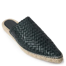 Green Leather Espadrilles