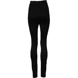 Black Nylon High Waist Skinny Leggings Pants