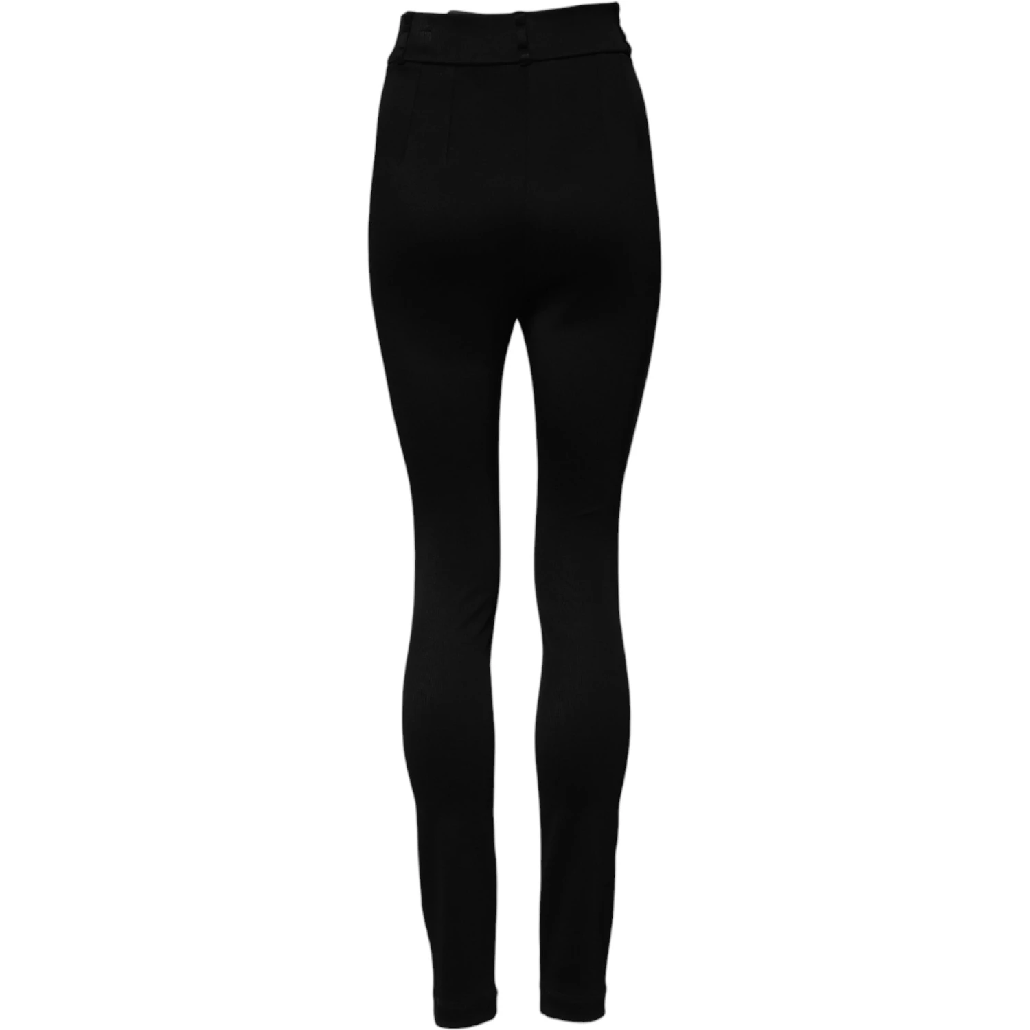 Black Nylon High Waist Skinny Leggings Pants