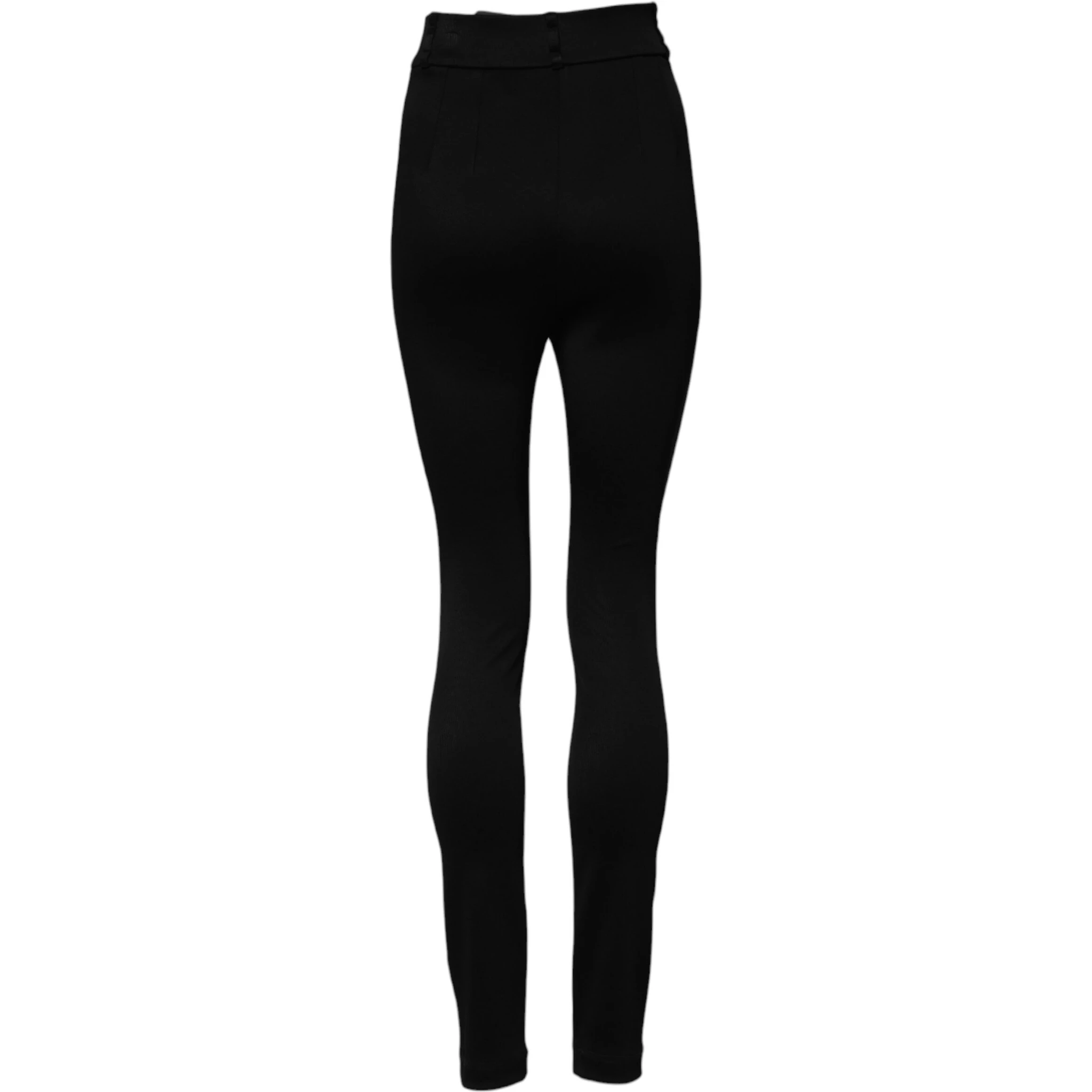 Black Nylon High Waist Skinny Leggings Pants