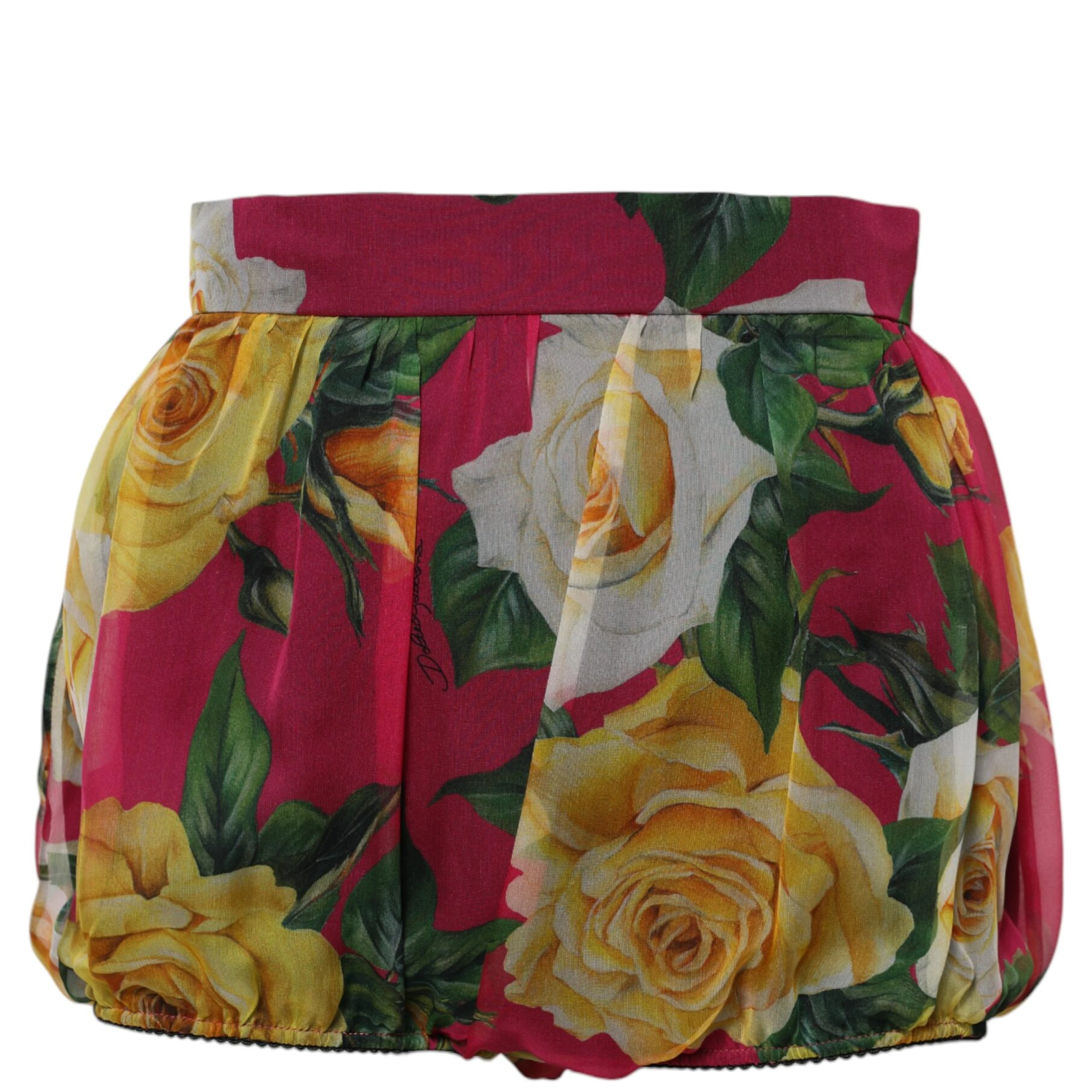 Red Floral High Waist Women Hot Pants Shorts
