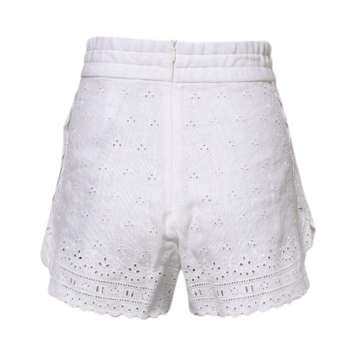 White Linen High Waisted Hot Pants Shorts