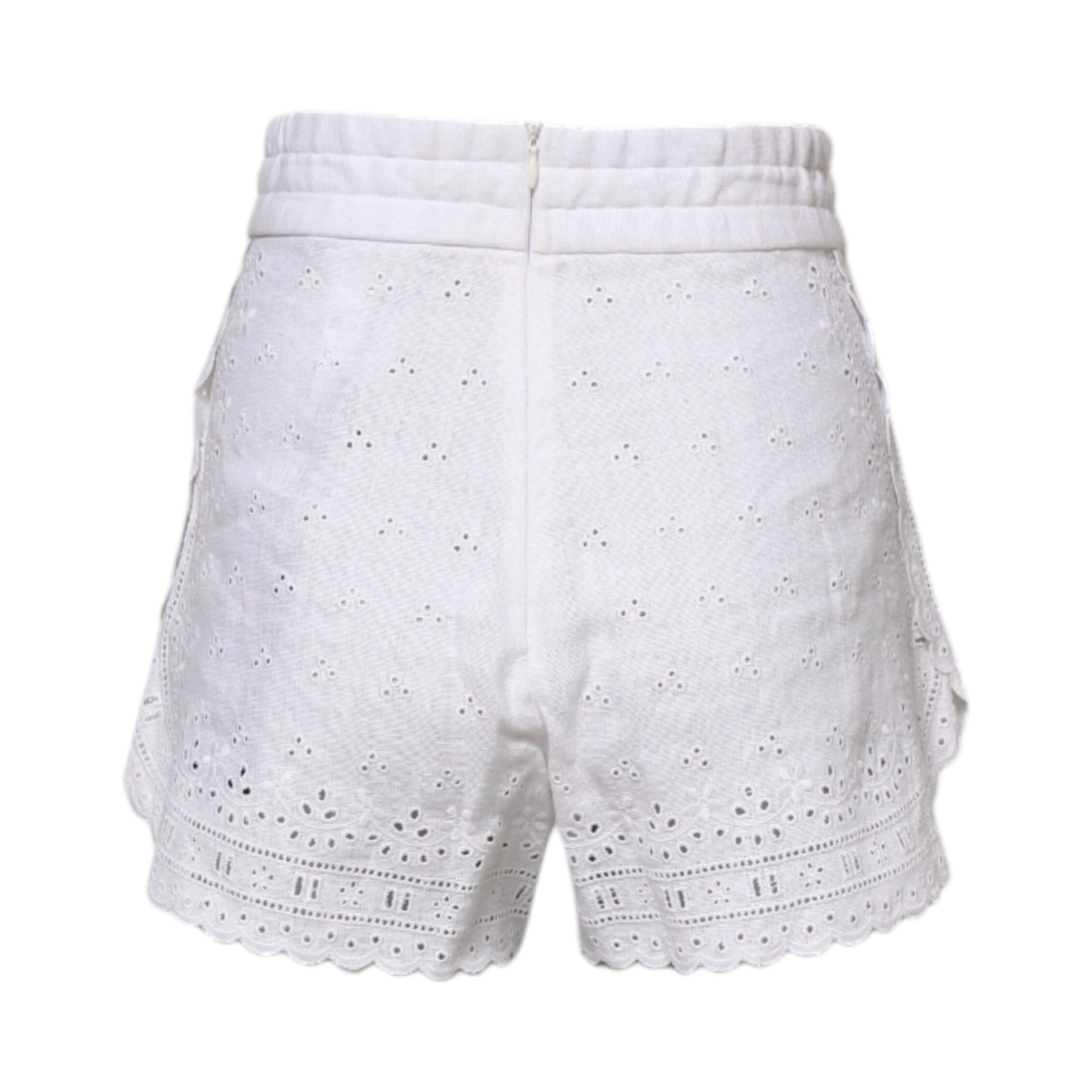 White Linen High Waisted Hot Pants Shorts