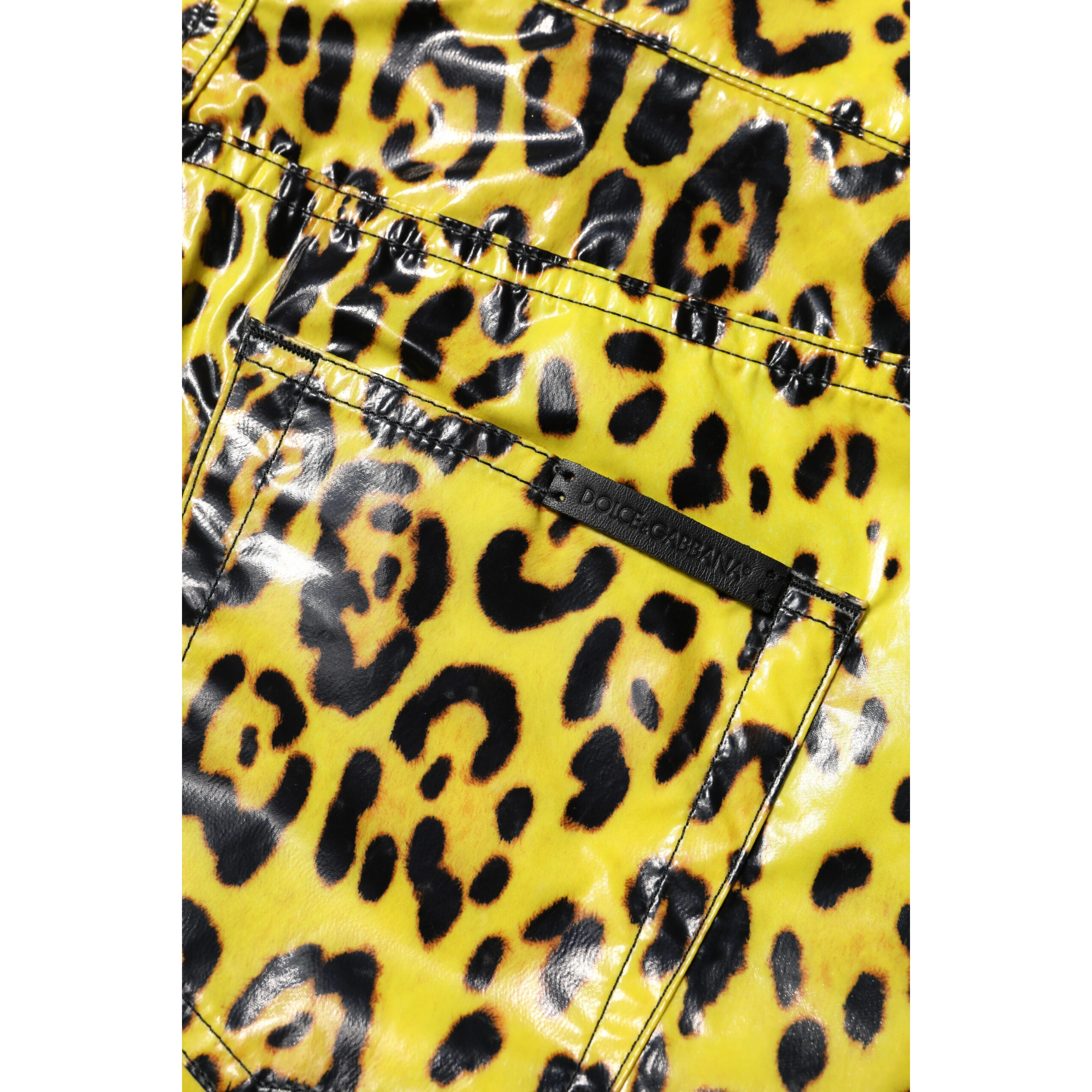 Yellow Leopard High Waist Slim Pants