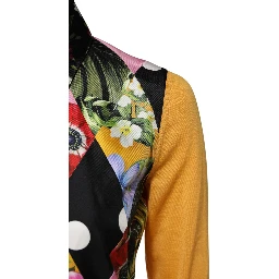 Multicolor Floral Long Sleeves Polo Top