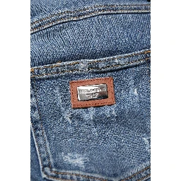 Blue PRETTY Tattered Skinny Denim Jeans