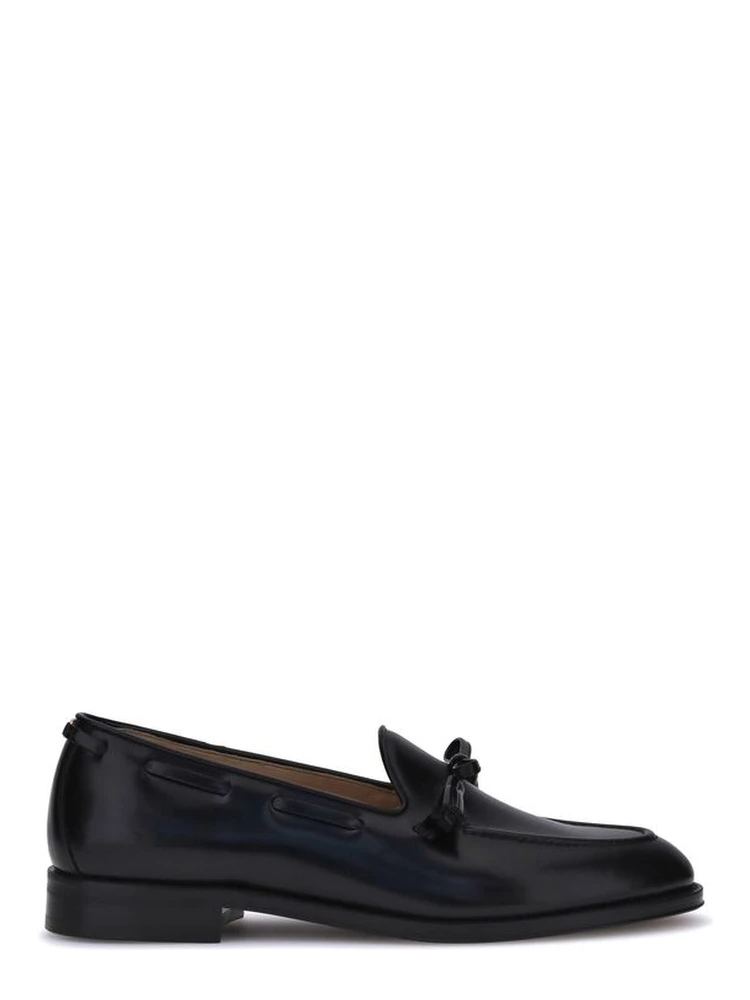 Black Calf Leather Bos Taurus Slip-On Loafers