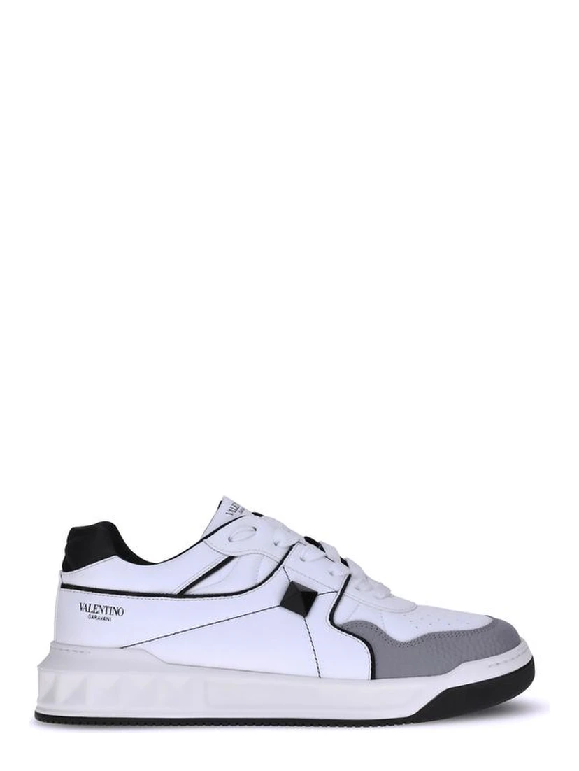 White Calf Leather Bos Taurus Low Top Sneakers