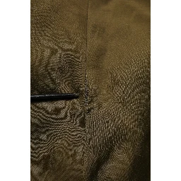 Olive Green Viscose A-line High Waist Midi Skirt