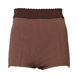 Brown Viscose High Waisted Hot Pants Shorts