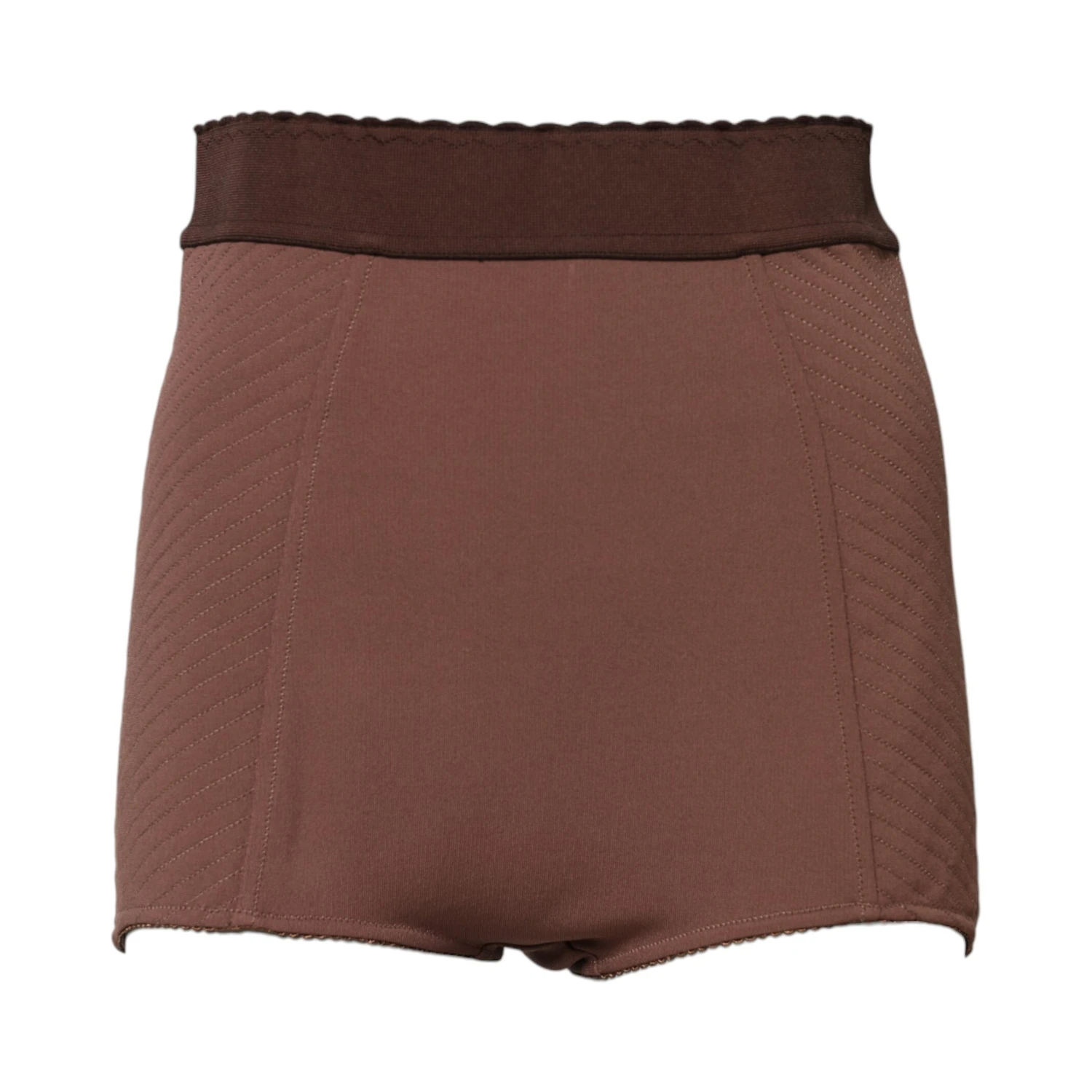 Brown Viscose High Waisted Hot Pants Shorts