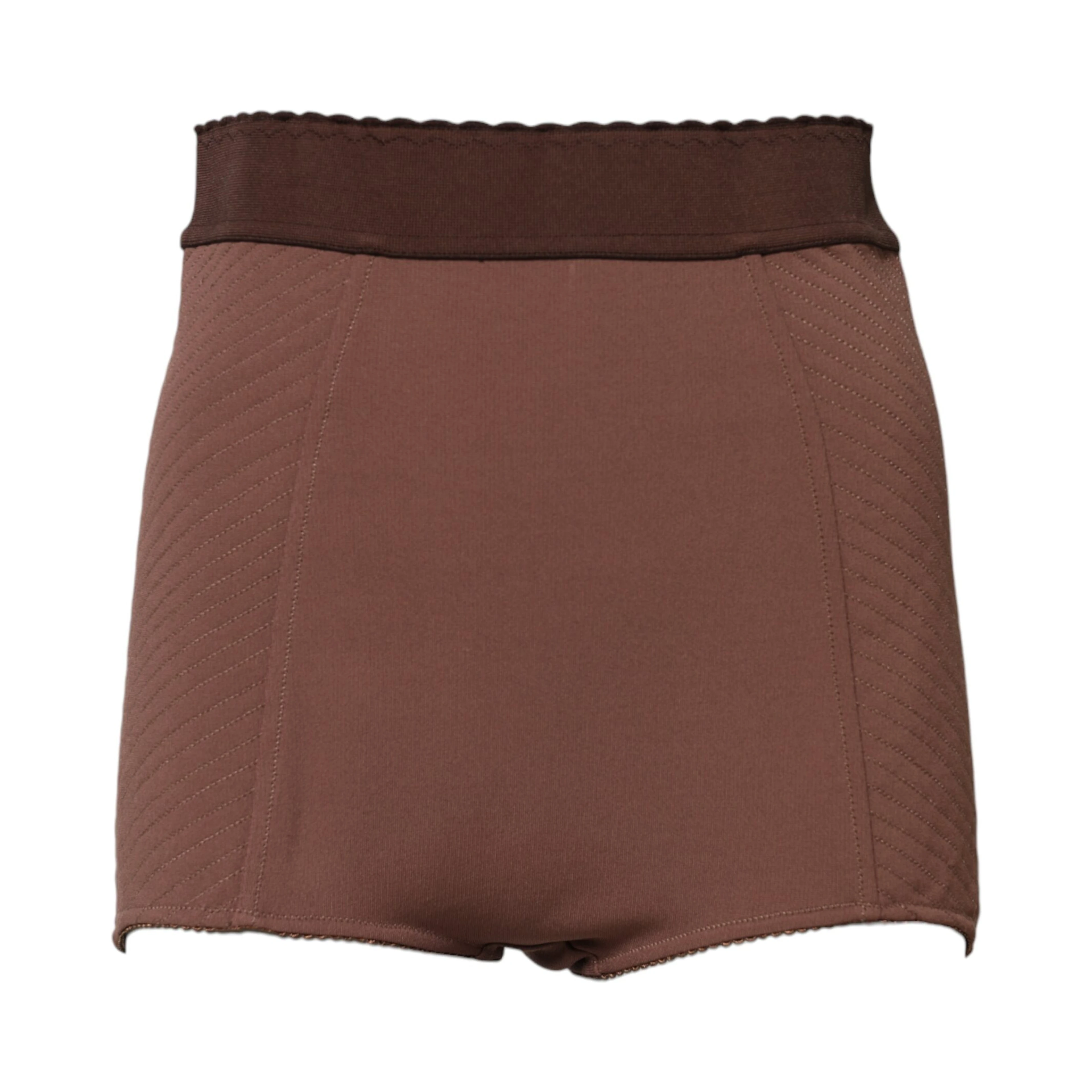 Brown Viscose High Waisted Hot Pants Shorts