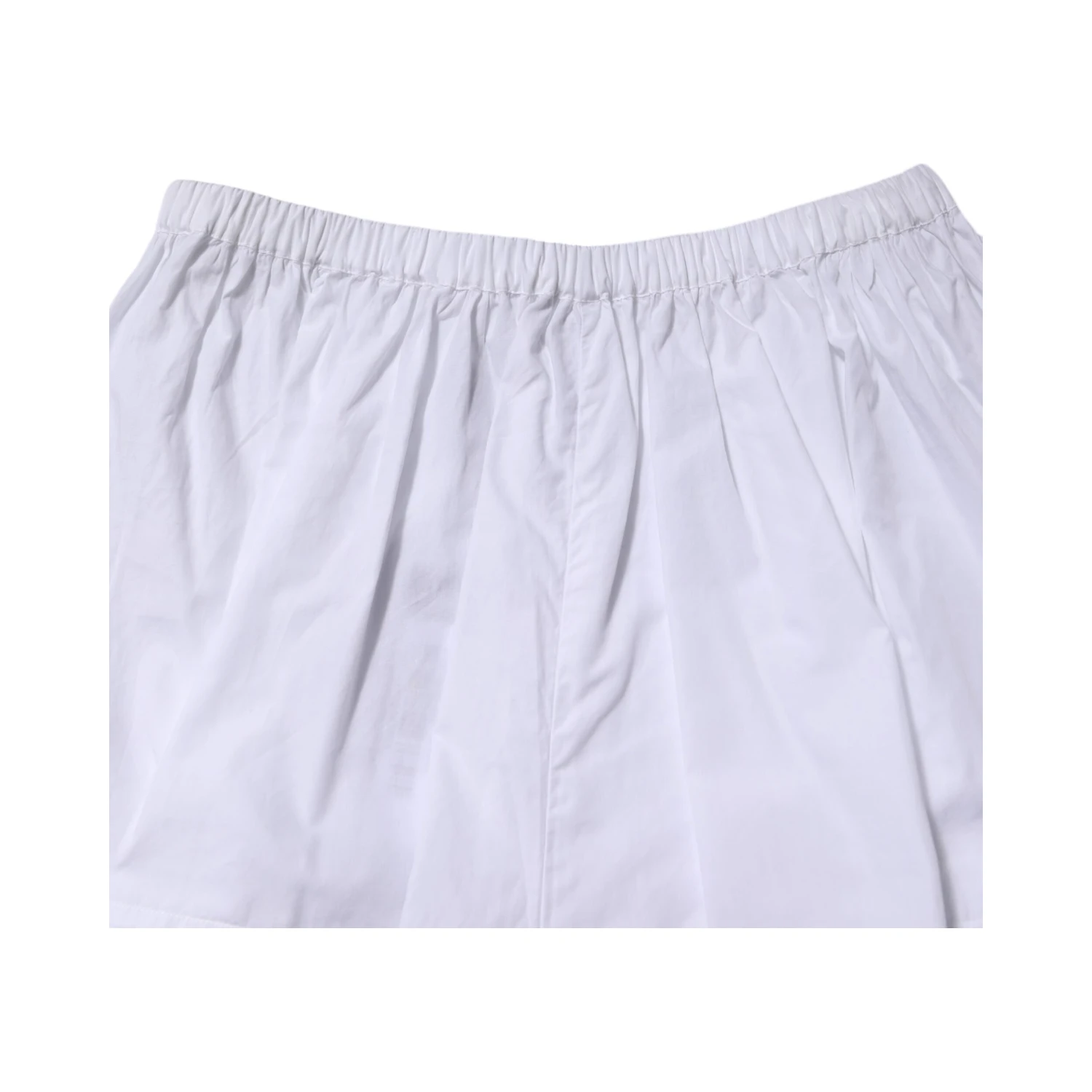 White Lace Paneled Cotton High Waisted Shorts