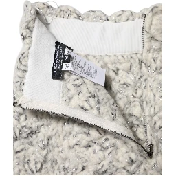 Metallic Bouclé Knit Cashmere Ruffled Shorts