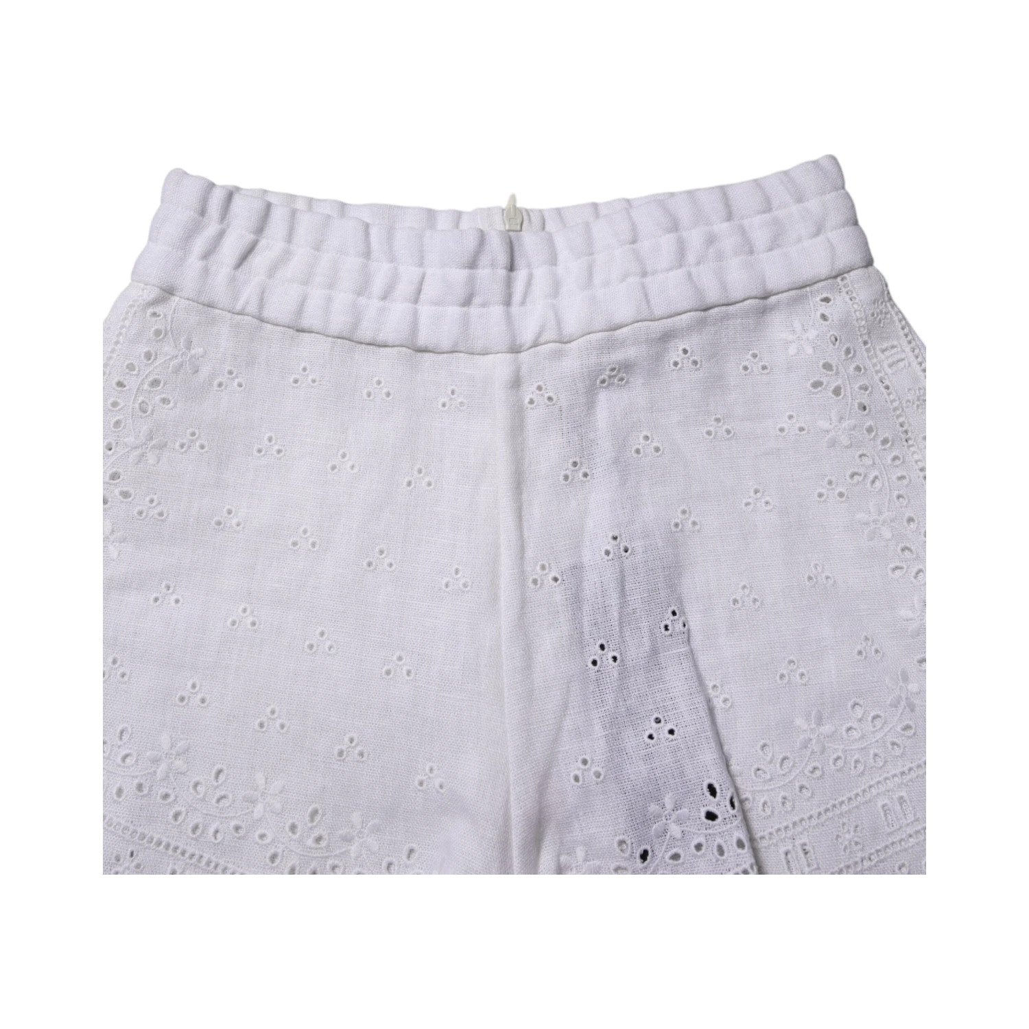 White Linen High Waisted Hot Pants Shorts