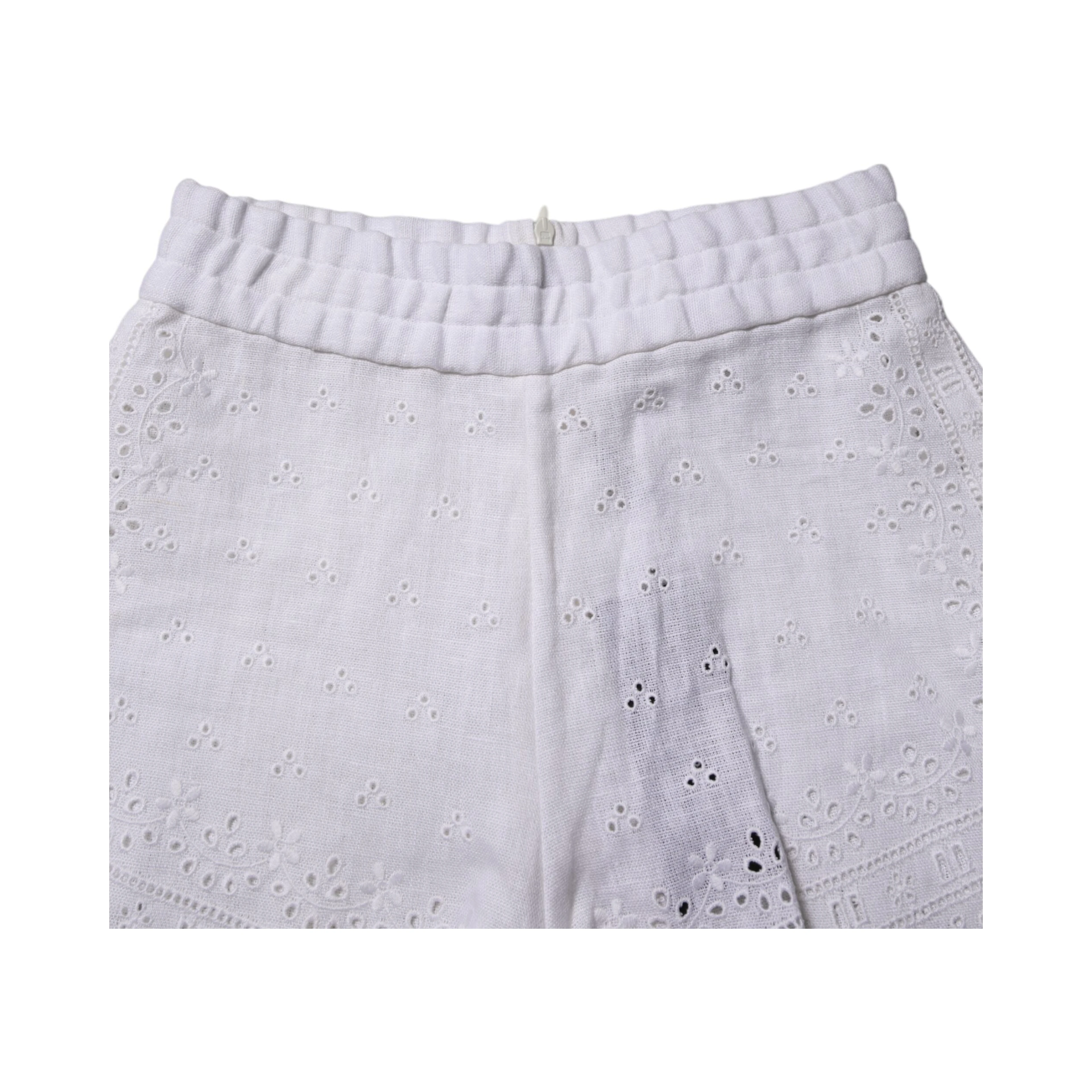 White Linen High Waisted Hot Pants Shorts