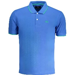 Blue Cotton Polo Shirt