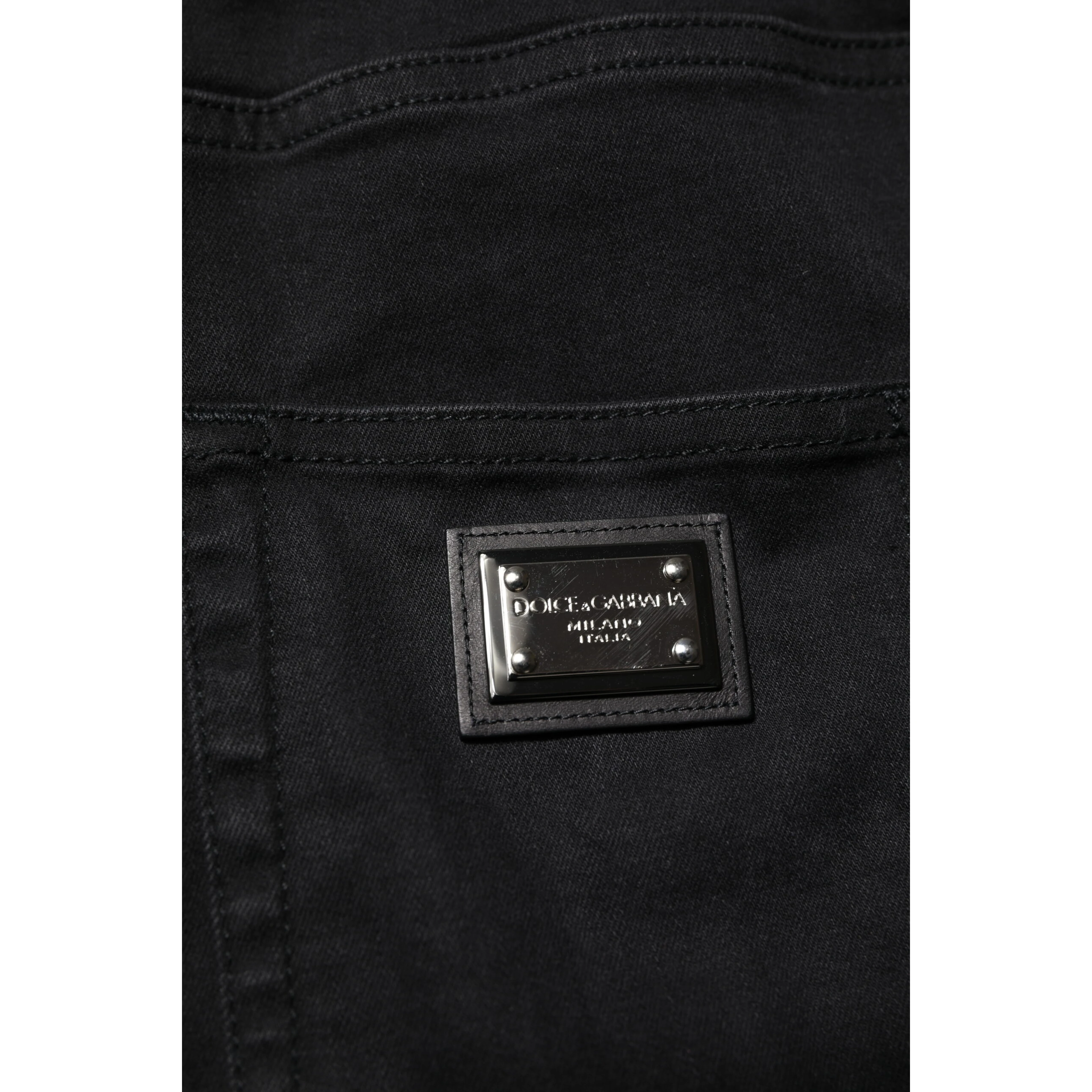 Black Cotton High Waist Skinny Denim Jeans