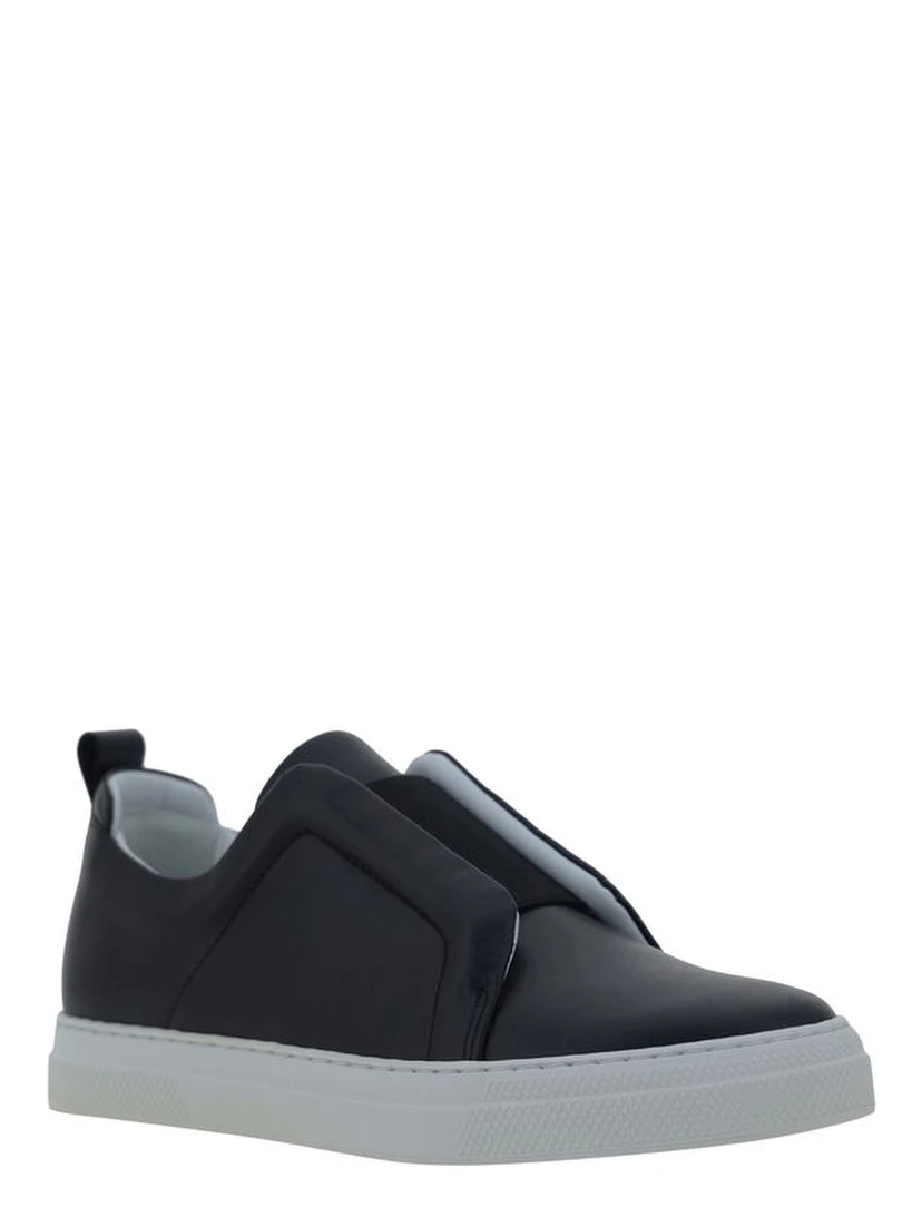 Black Calf Leather Bos Taurus Low Top Sneakers