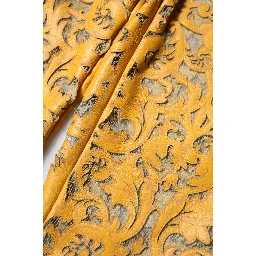 Yellow Floral Lace Mid Waist Capri Pants