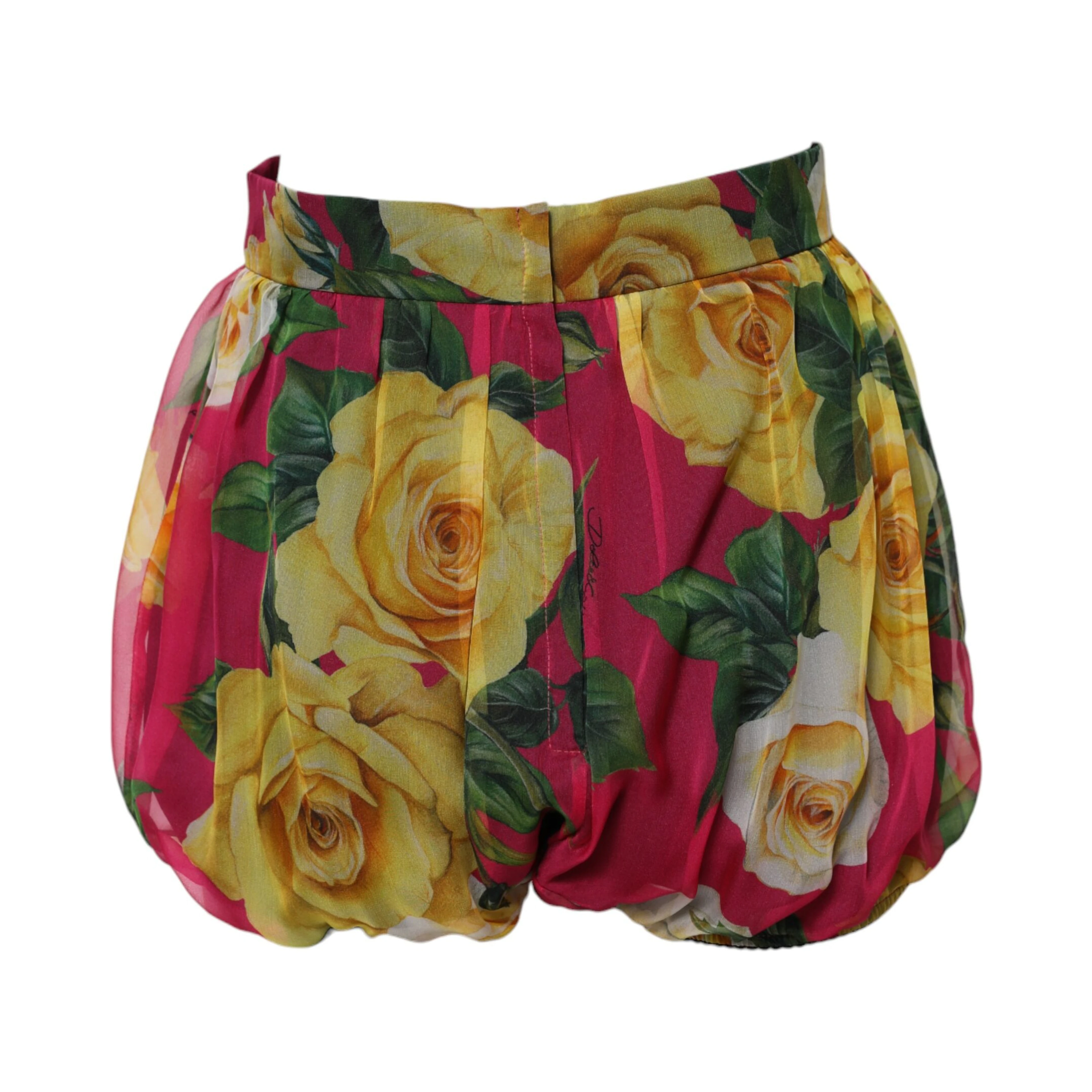 Red Floral High Waist Women Hot Pants Shorts