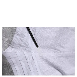 White Lace Paneled Cotton High Waisted Shorts