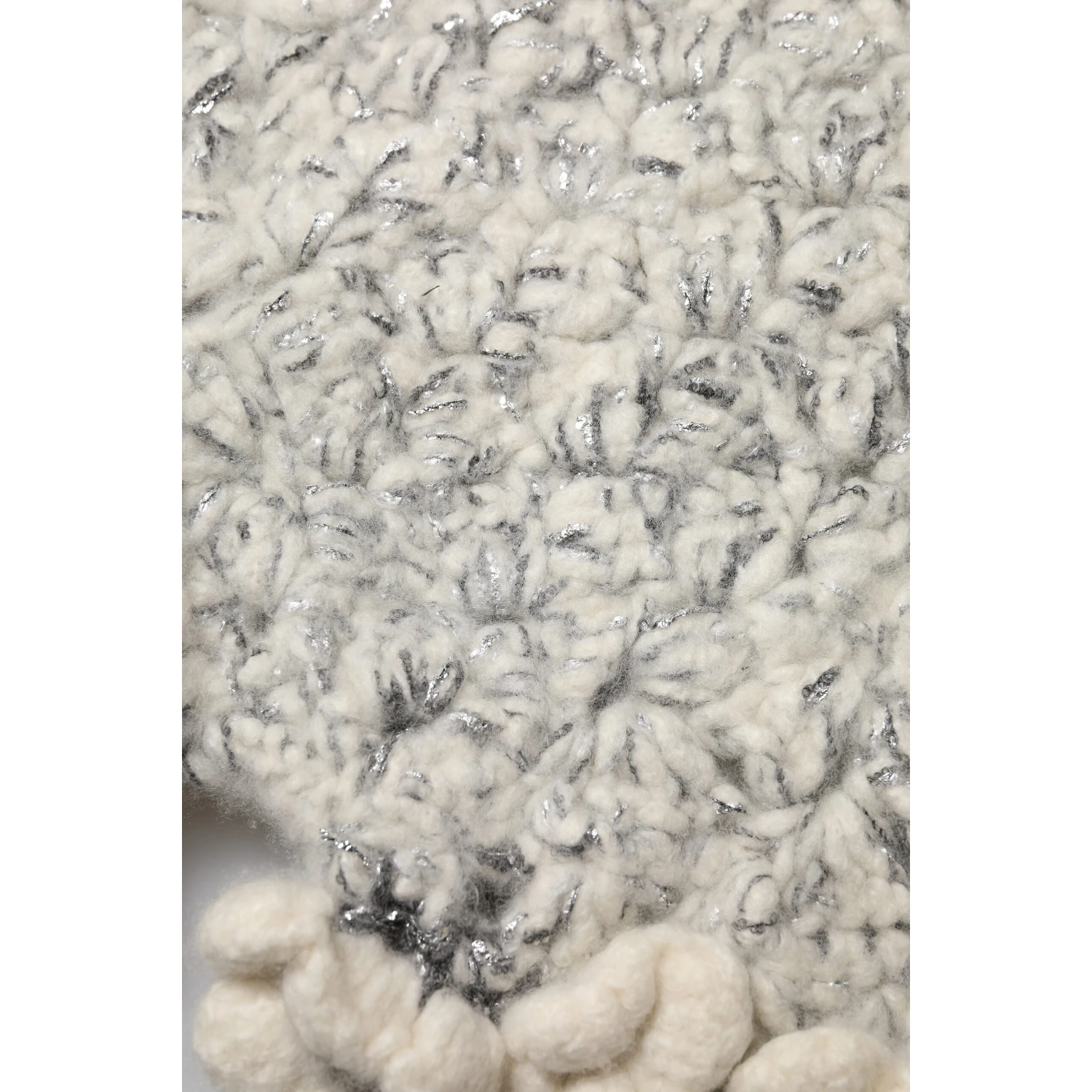 Metallic Bouclé Knit Cashmere Ruffled Shorts