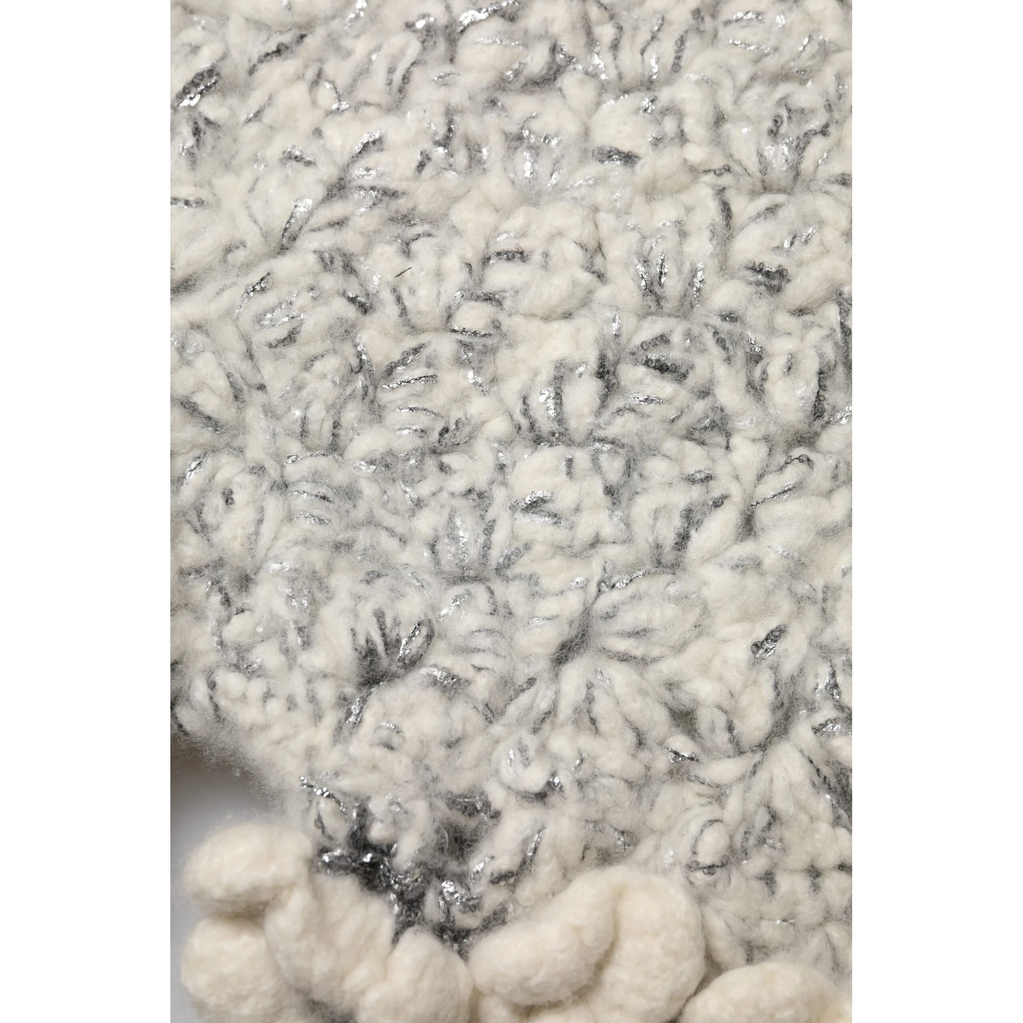 Metallic Bouclé Knit Cashmere Ruffled Shorts